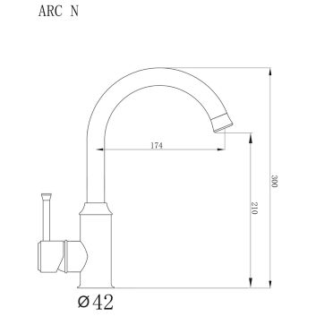 Črna kuhinjska armatura ARC N