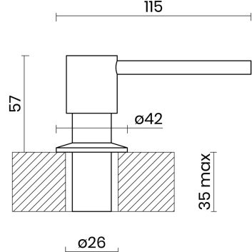 Spülmittel Dispenser für die Küche TASCA NERO OPACO