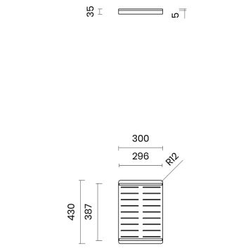 Breite Abtropfeinlage aus Edelstahl TASCA 280.RD