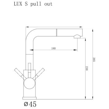 Hochdruck küchenarmatur, ausziehbar LUX S, Weiss