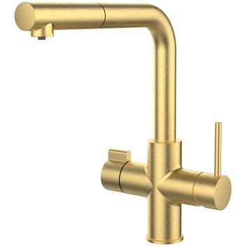 Ausziehbare Küchenarmatur TASCA GEA PVD GOLD mit Wasserfilter