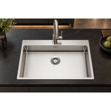 PURA 70 IF – globoko enojno inox korito za omarico 80 cm brez odcejalnika