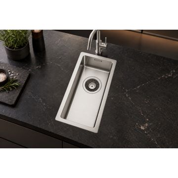 Ozko inox kuhinjsko korito 220×440 mm s SatinPlus površino, podvgradno ali vgradno za 30 cm omarico CANOVA 18