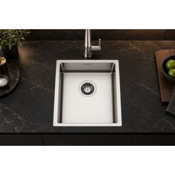 Manjše pomivalno korito iz nerjavečega jekla 380×440 mm za omarico od 45 cm vgradno ali podvgradno CANOVA 34
