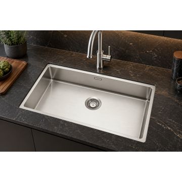 PURA 70 – enojno kuhinjsko pomivalno korito za 80 cm omarico, brez odcejalnika