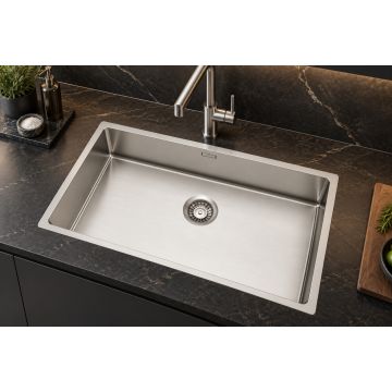 PURA 74 – enojno inox pomivalno korito za omarico 90 cm s SatinPlus površino