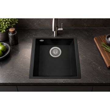 MITO 41 SOTTOTOP – črno enojno podvgradno pomivalno korito 40 cm