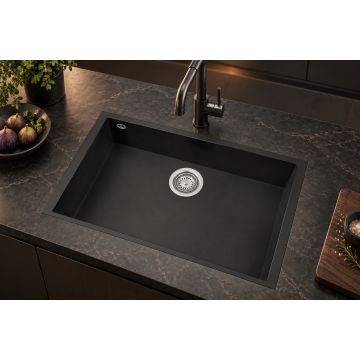 TASCA MITO 76 SOTTOTOP – črno podpultno granitno korito brez odcejalne površine
