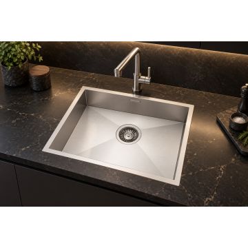RAGGIO ZERO 50 – enojno vgradno kuhinjsko korito z jasno linijo, za omarico 60 cm