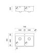 Doppelspülbecken aus Edelstahl für die Küche TASCA PURA 74 IF 2V