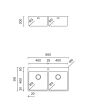 Einbau Küchenspüle aus Edelstahl mit 2 Becken TASCA ASOLO 86 2V