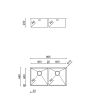 Küchenspüle doppelbecken aus edelstahl TASCA RAGGIO ZERO 86 2V
